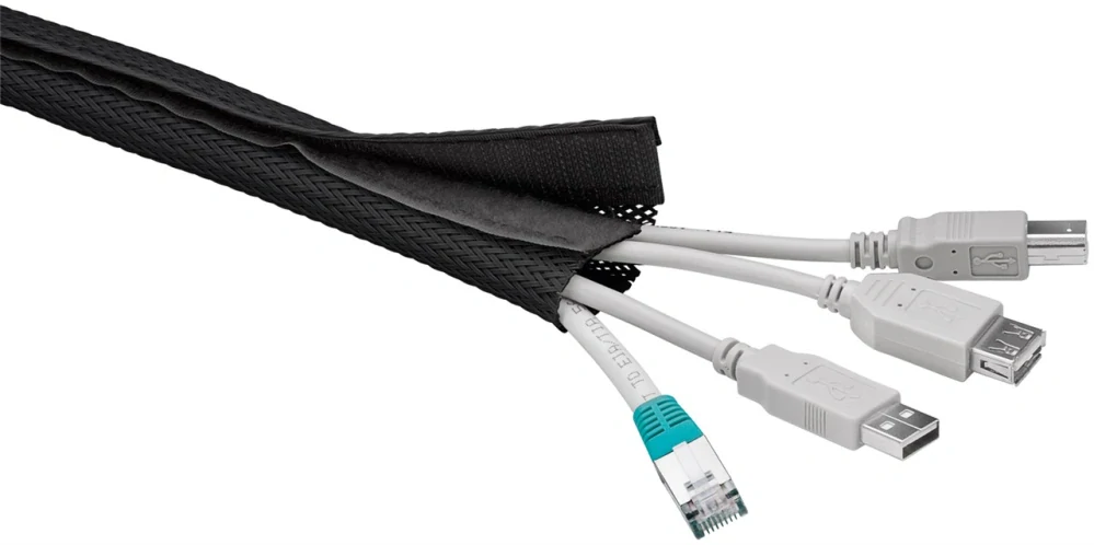 Pás na svazování kabelů – suchý zip, 1,8 m, černý