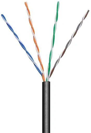 Venkovní UTP kabel Cat5e AWG24 drát černý – 100 m