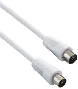 TV anténní kabel 75 Ohm M/F 1 m – bílý