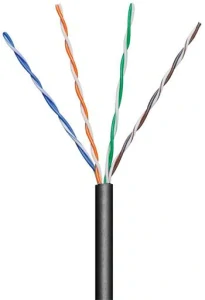 Venkovní UTP kabel Cat5e AWG24 drát černý – 100 m