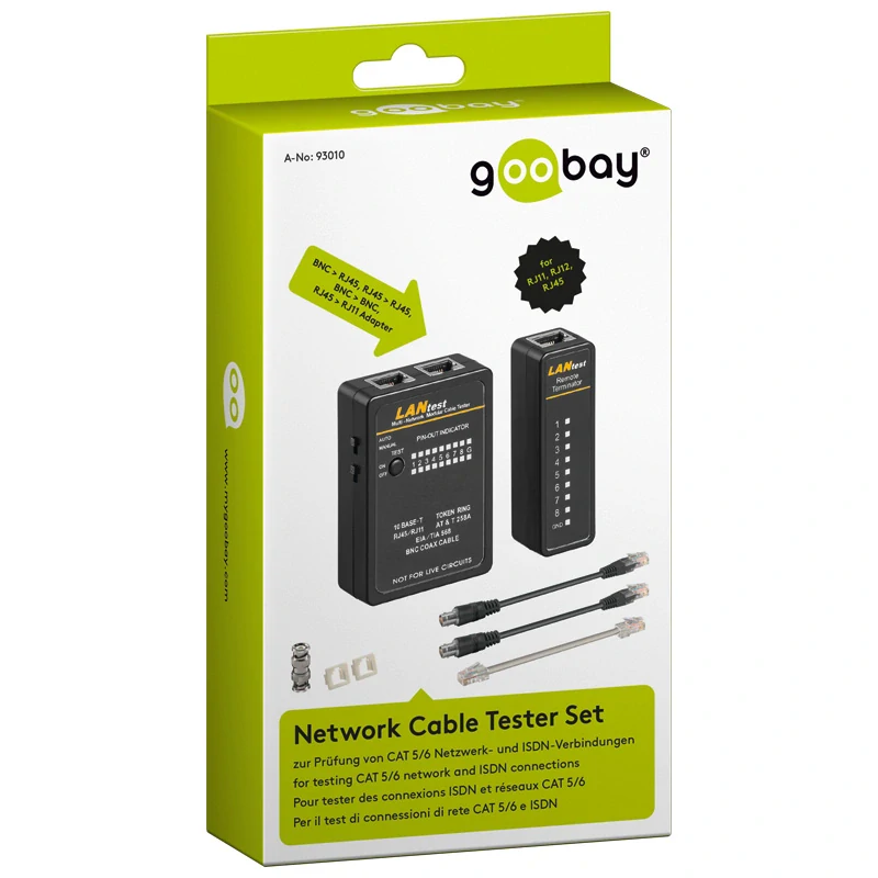 Goobay Síťový tester pro RJ11 / RJ12 / RJ45