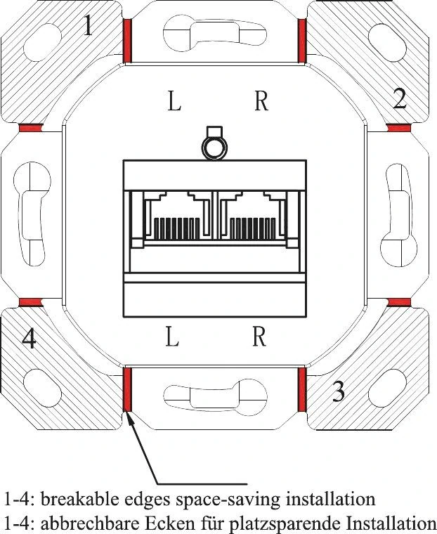 Síťová zásuvka CAT 6A Class EA 2× RJ45 – na/pod omítku